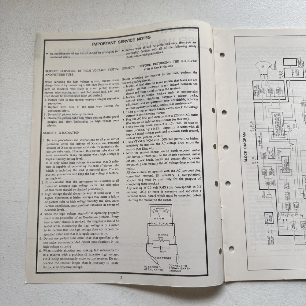 Sharp Electronics Color Television Model C1985 Preliminary Service Information