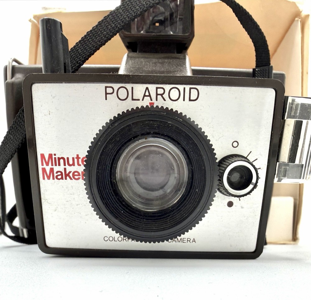 POLAROID MINUTE MAKER LAND CAMERA WITH FLASH CUBE, MANUALS & PARTIAL BOX