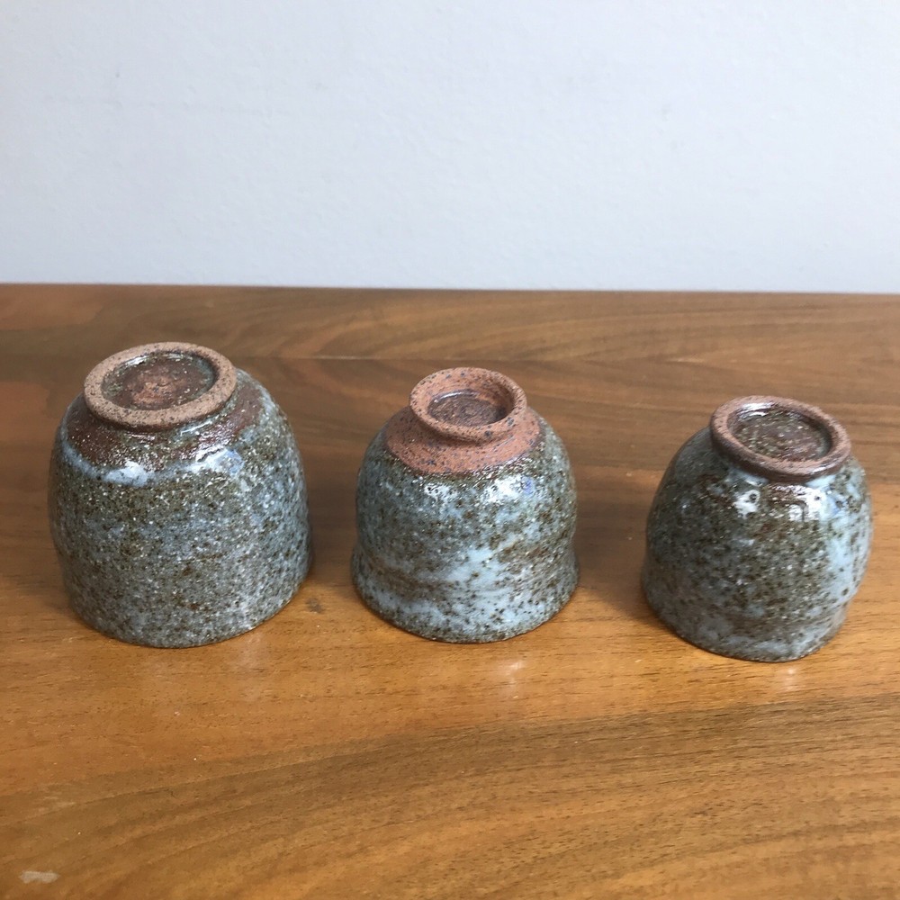 Japanese Style Studio Pottery Glazed Nesting Cups