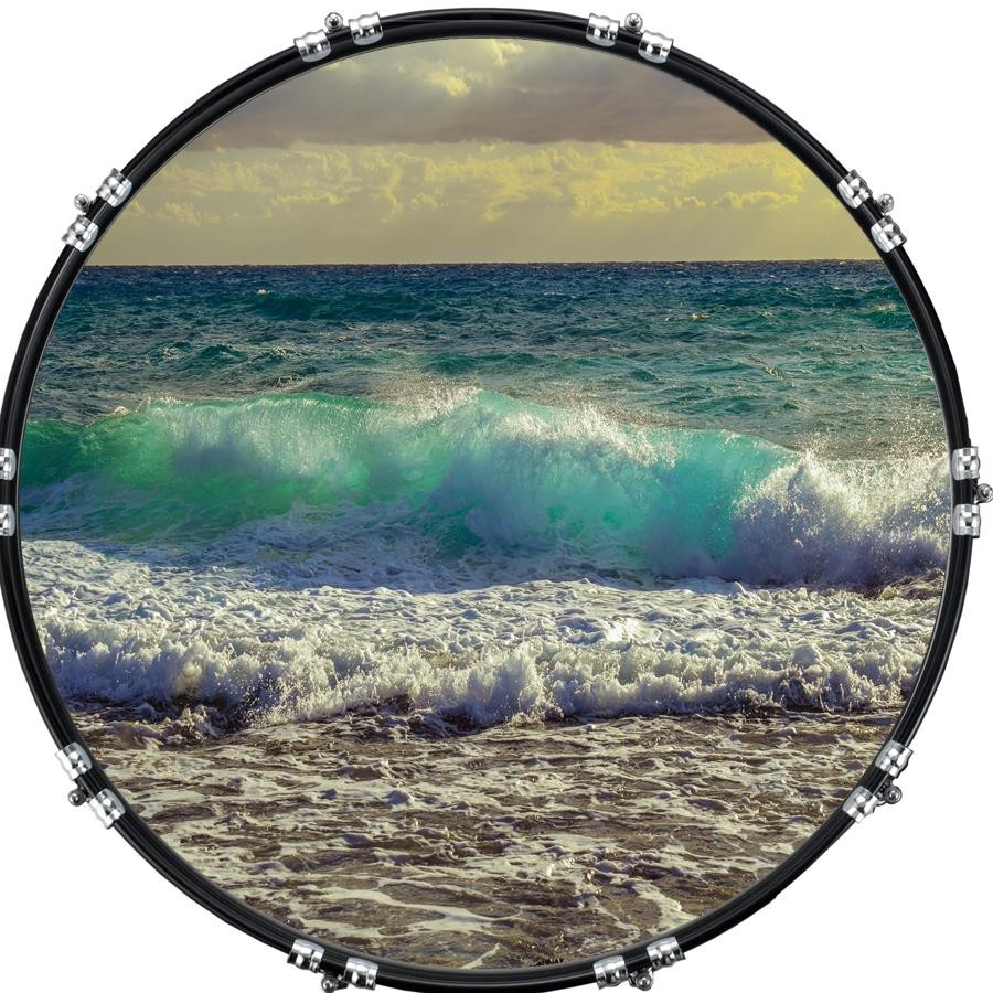 20" Custom Bass Kick Drum Front Head Graphic Graphical Beach Surf