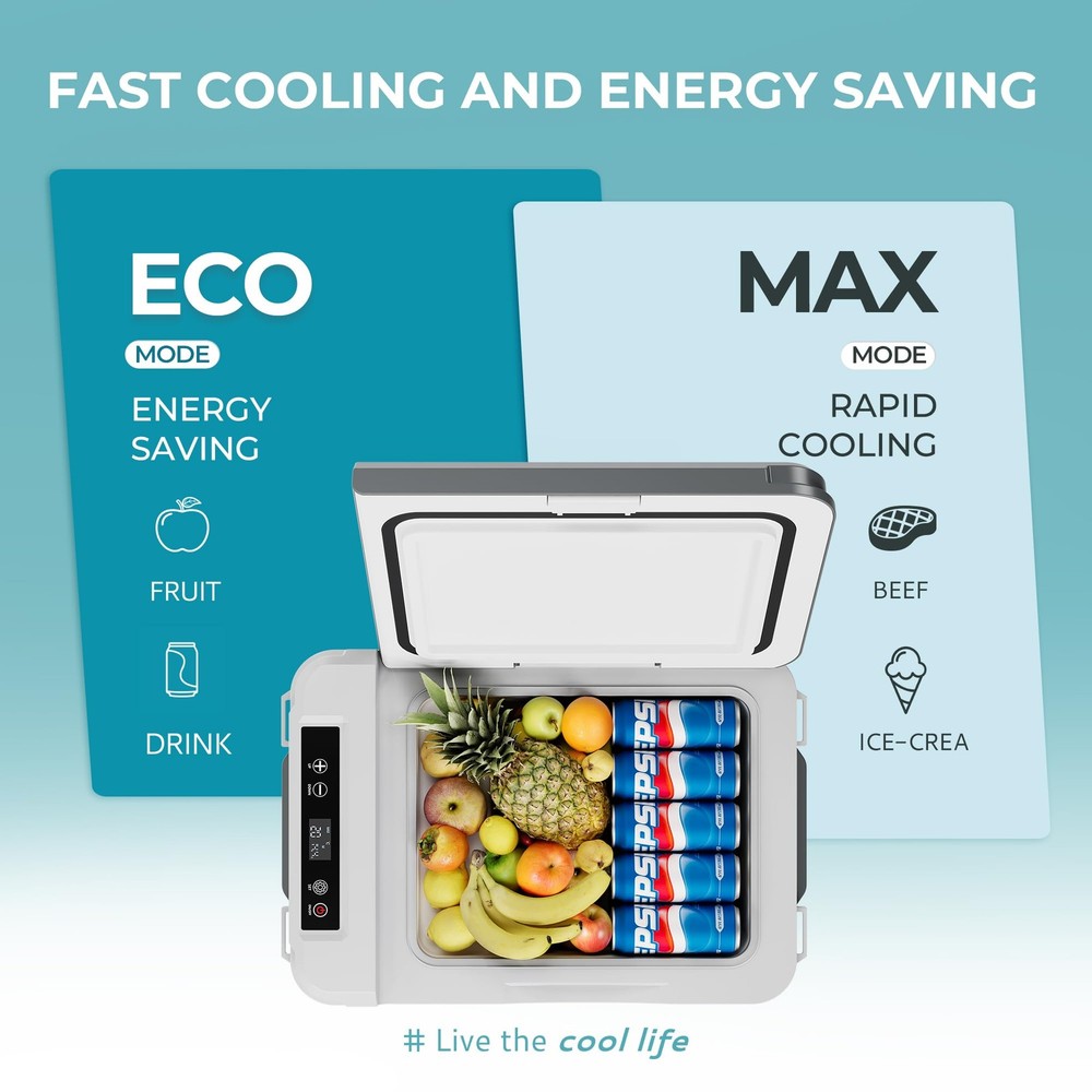 12 Volt Refrigerator, 11 Quart (10L) Compressor Electric Cooler APP Control, ...