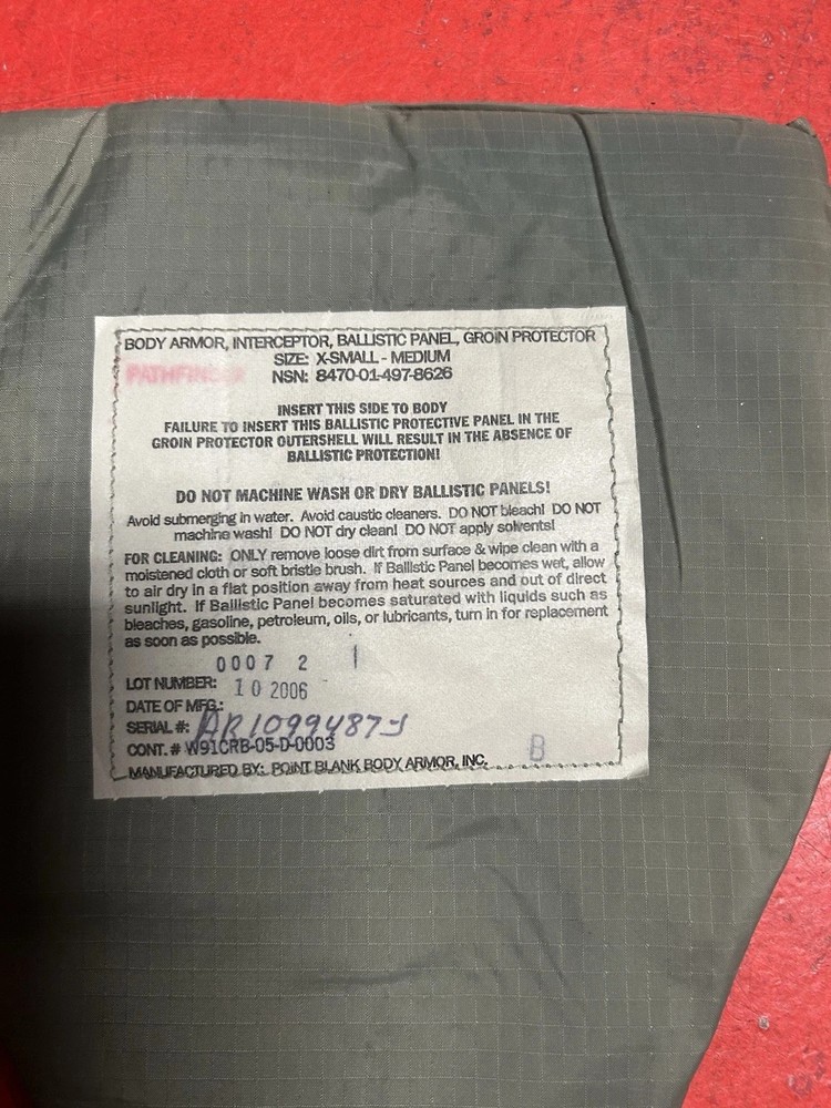 USGI Army Groin Protector X Small- Medium Long