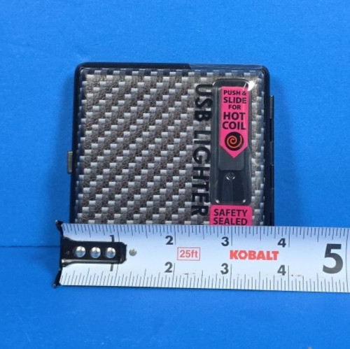 Smokezilla Cigarette Case W/Built In USB Rechargeable Coil Lighter