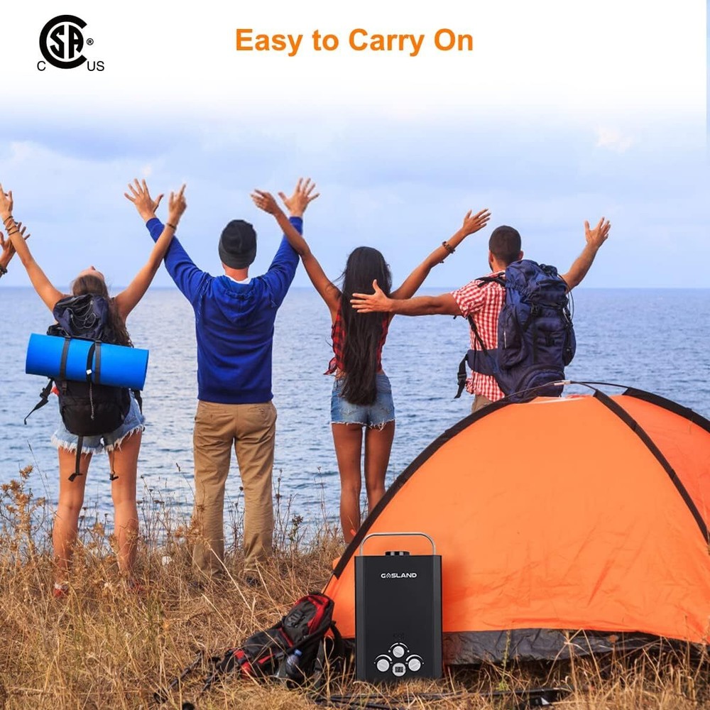 Gasland 6L Outdoor Tankless Hot Water Heater Propane Gas Portable Camping Shower