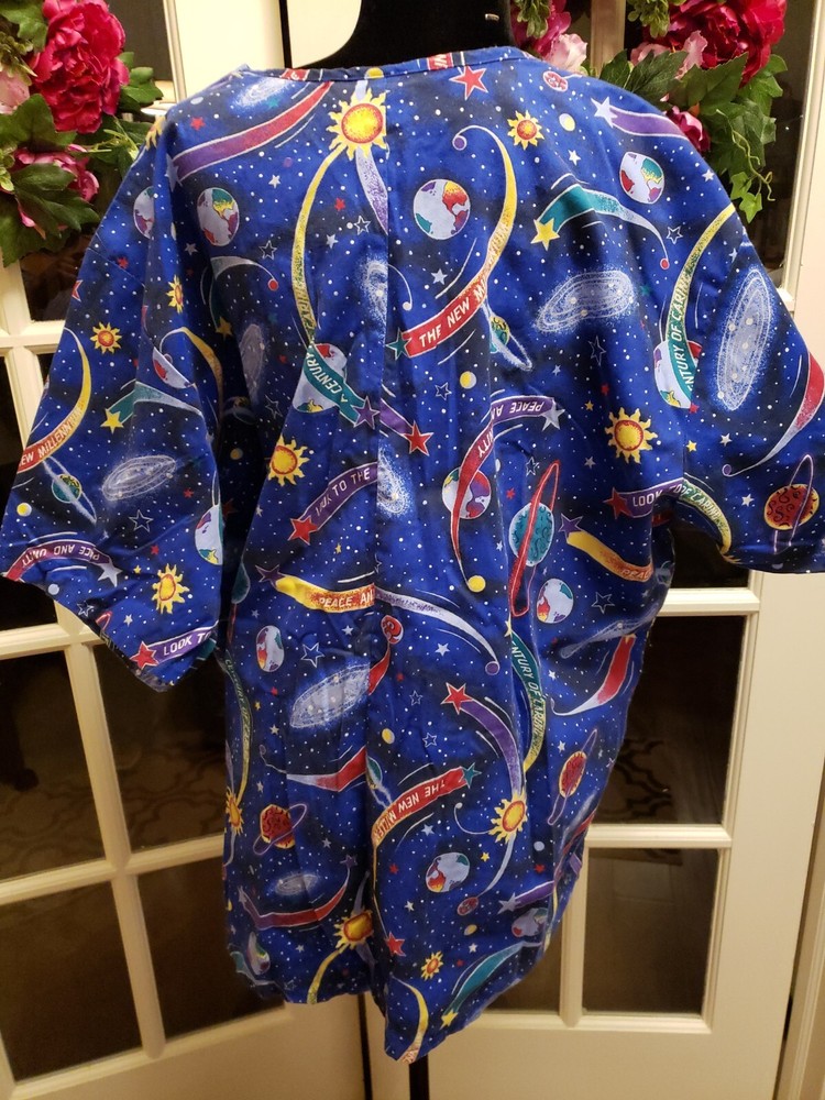 Galaxy Print 2-Piece XXL Scrub Set