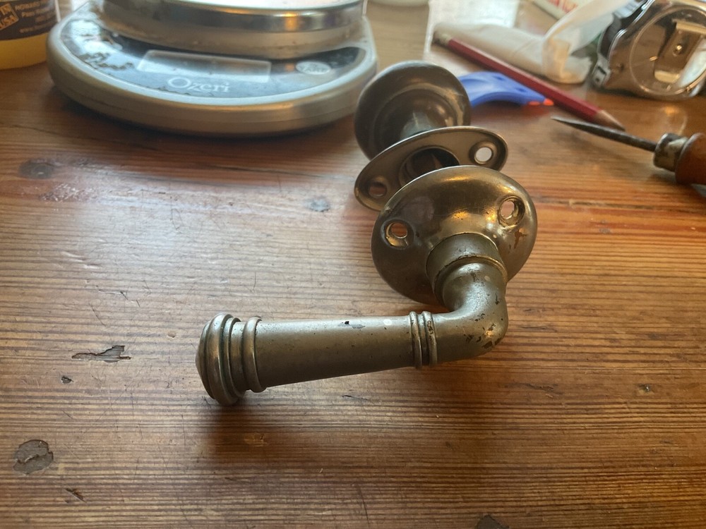 Antique chrome plated brass handle set excellent operating condition