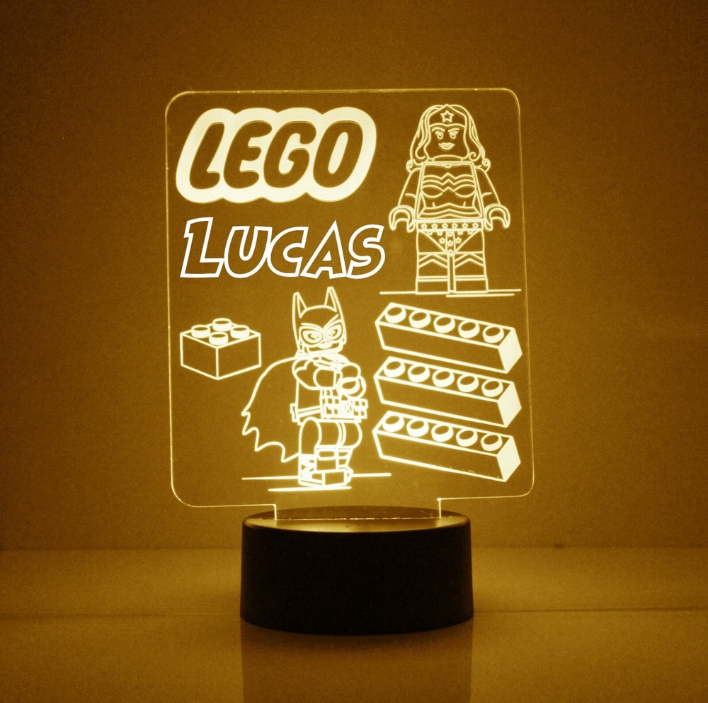 Lego DC Universe, Batman LED Night Light, with Remote Control, Engraved