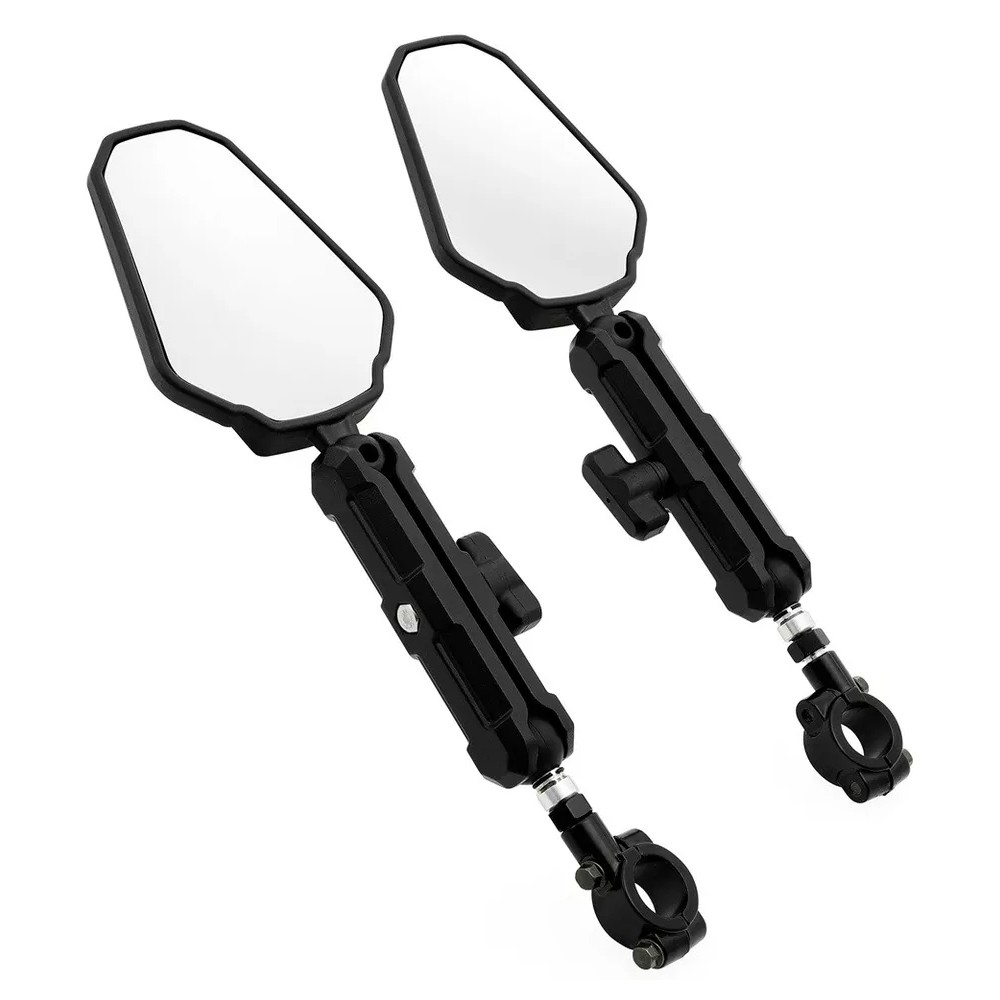 Pair ADV Motorcycle Rear View Mirrors Foldable Adjustable Adventure Universal US