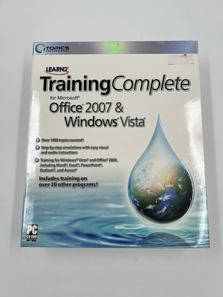 Training Complete For Microsoft Office 2007 & Windows Vista CD-ROM PC Software