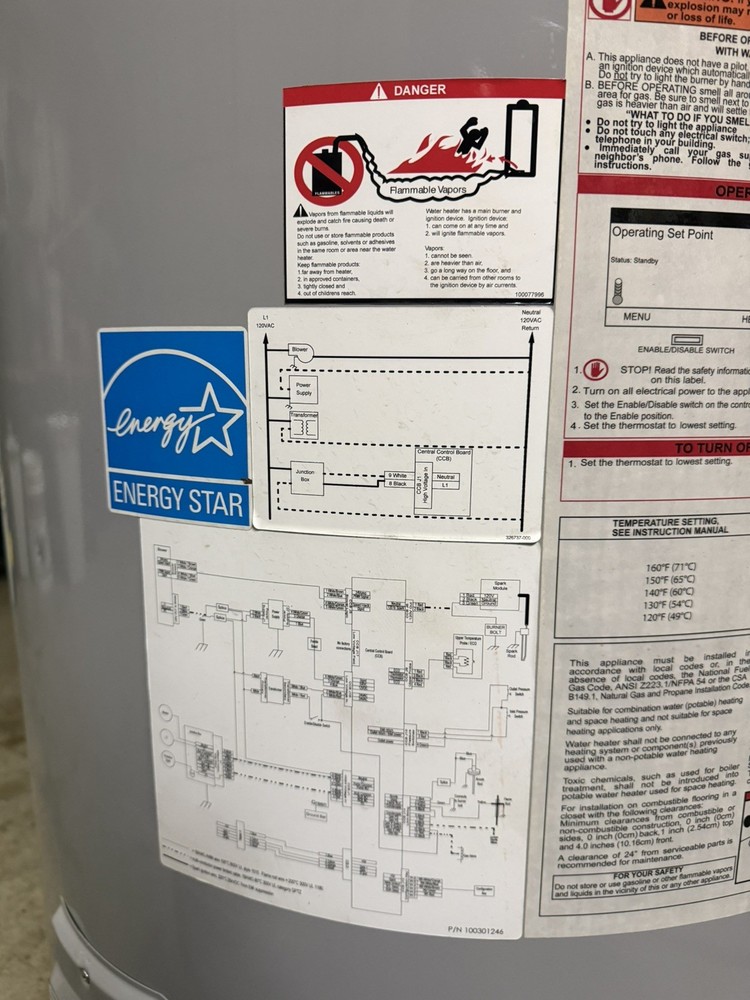 AO Smith Vertex GDHE-75 300 75-Gal Gas Water Heater 100,000 BTU | Energy Star