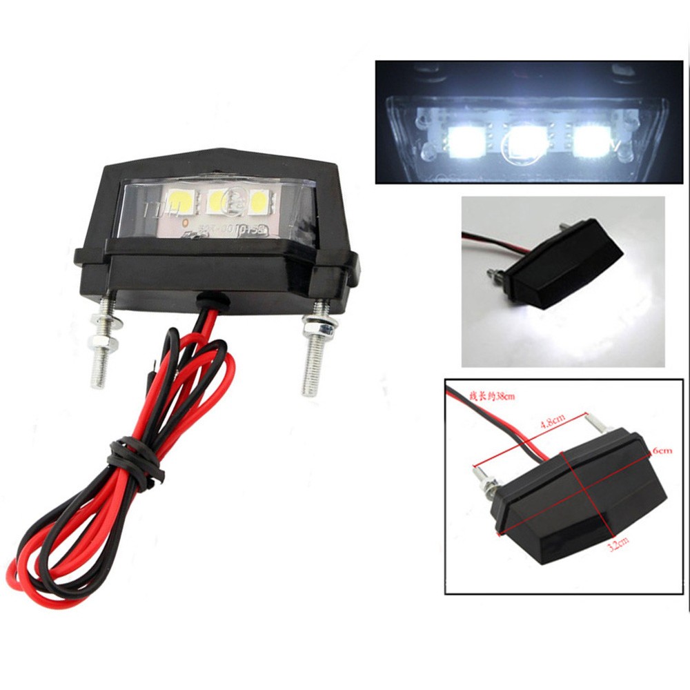 Motorcycle Mini 3 LED License Plate Tail Light Bobber Chopper Cruiser Custom