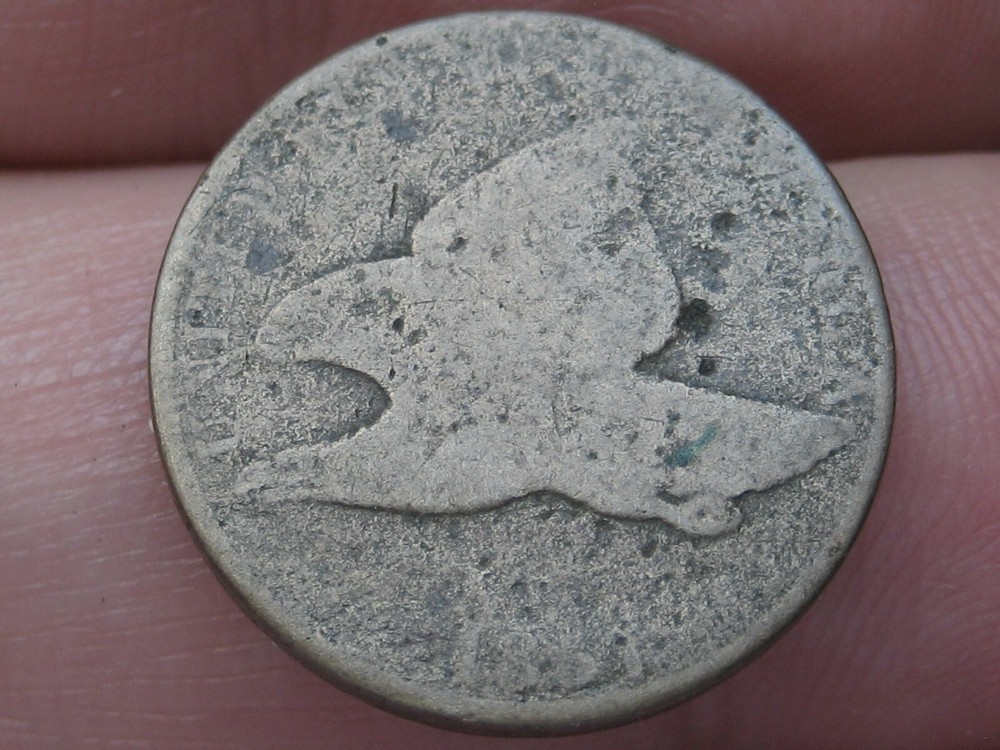 1857 Flying Eagle Penny One Cent- About Good Details