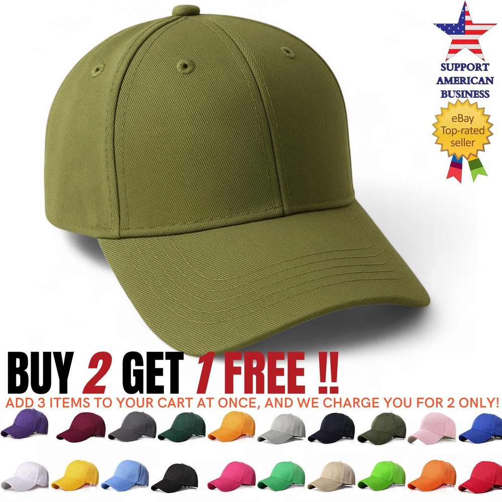 Solid Plain Baseball Cap Trucker Hats Blank Hat Ball Men Women Adjustable Size