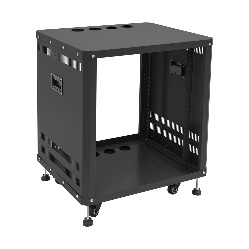 12U Network & Stereo Rack Rolling Server Rack Open Cabinet with Caster Wheels