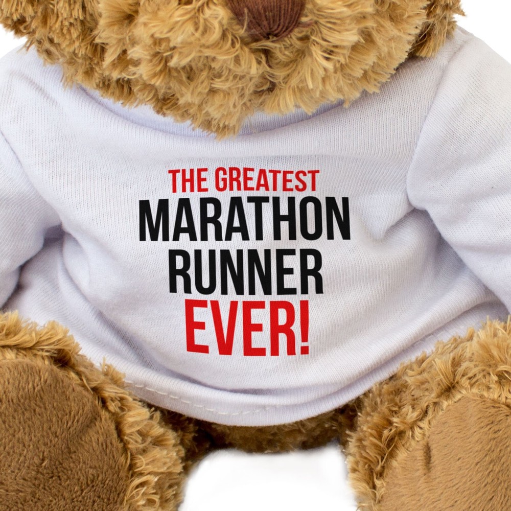 NEW - THE GREATEST MARATHON RUNNER EVER - Teddy Bear - Cute - Gift Present