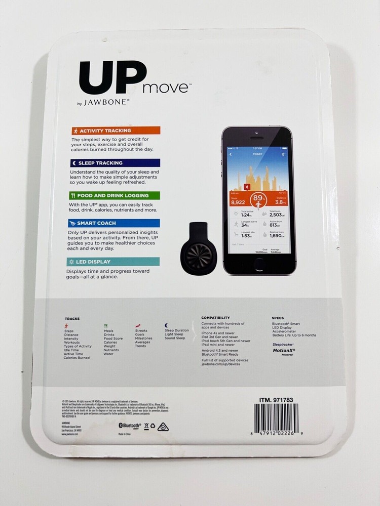 NEW UP Move by Jawbone Wireless Activity & Sleep Tracker with Slim Strap