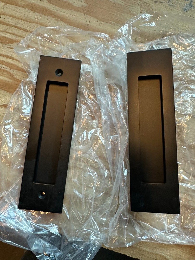 Emtek 2154US19 Modern Rectangular Mortise Passage Pocket Door, Flat Black