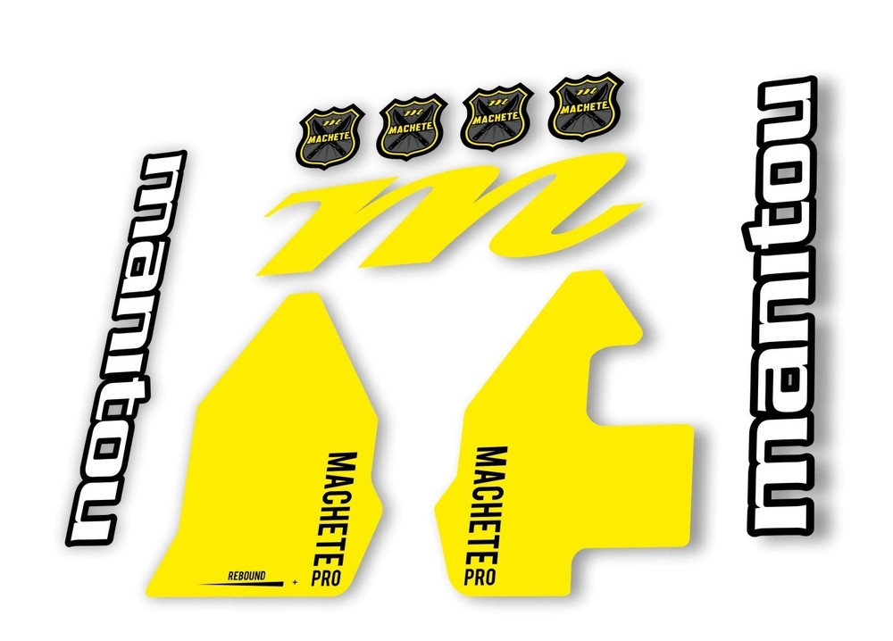 Manitou Machette 100 Pro 2020 Fork Suspension Decal Kit Sticker Yellow