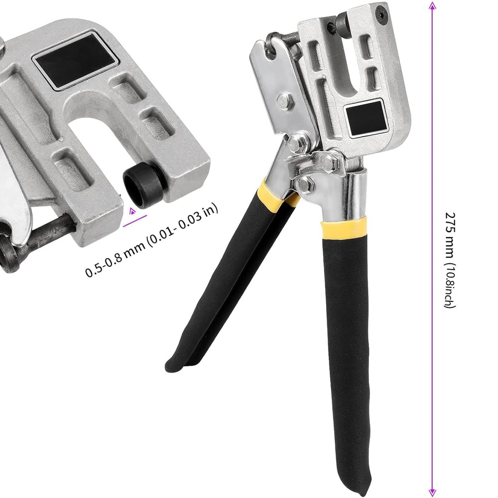 2 Pack 10 Inch Stud Crimper Pliers, Single Hand Stud Crimper Punch Lock Crimp...