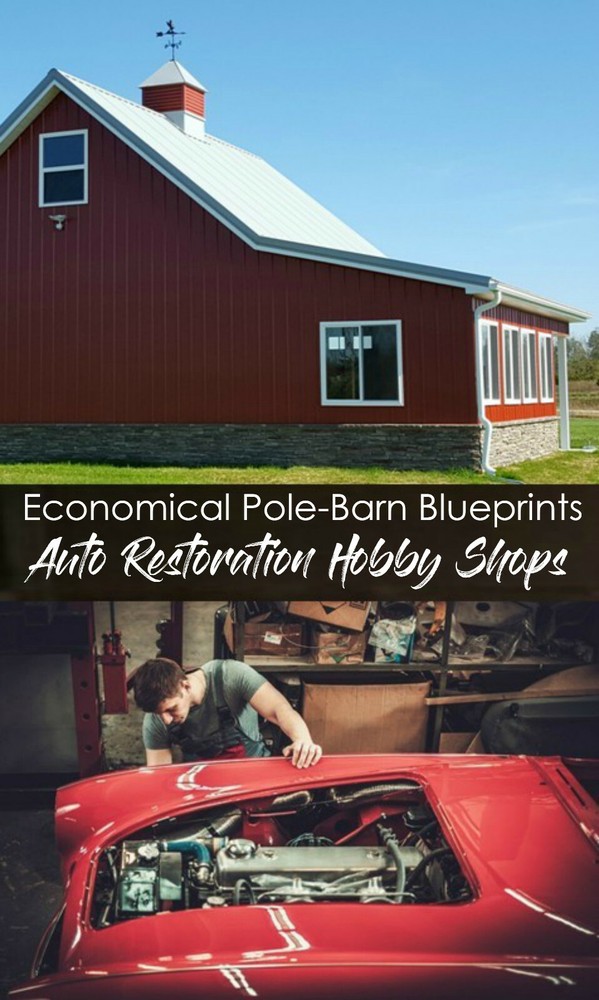 17 Workshop and Studio Barn Plans - Complete Pole-Barn Construction Plans (S4)