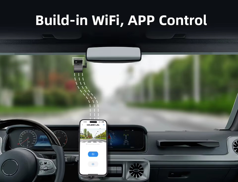 Dash Cam MINI 3 2K, WiFi Car DVR, Night Vision, Voice Control, APP