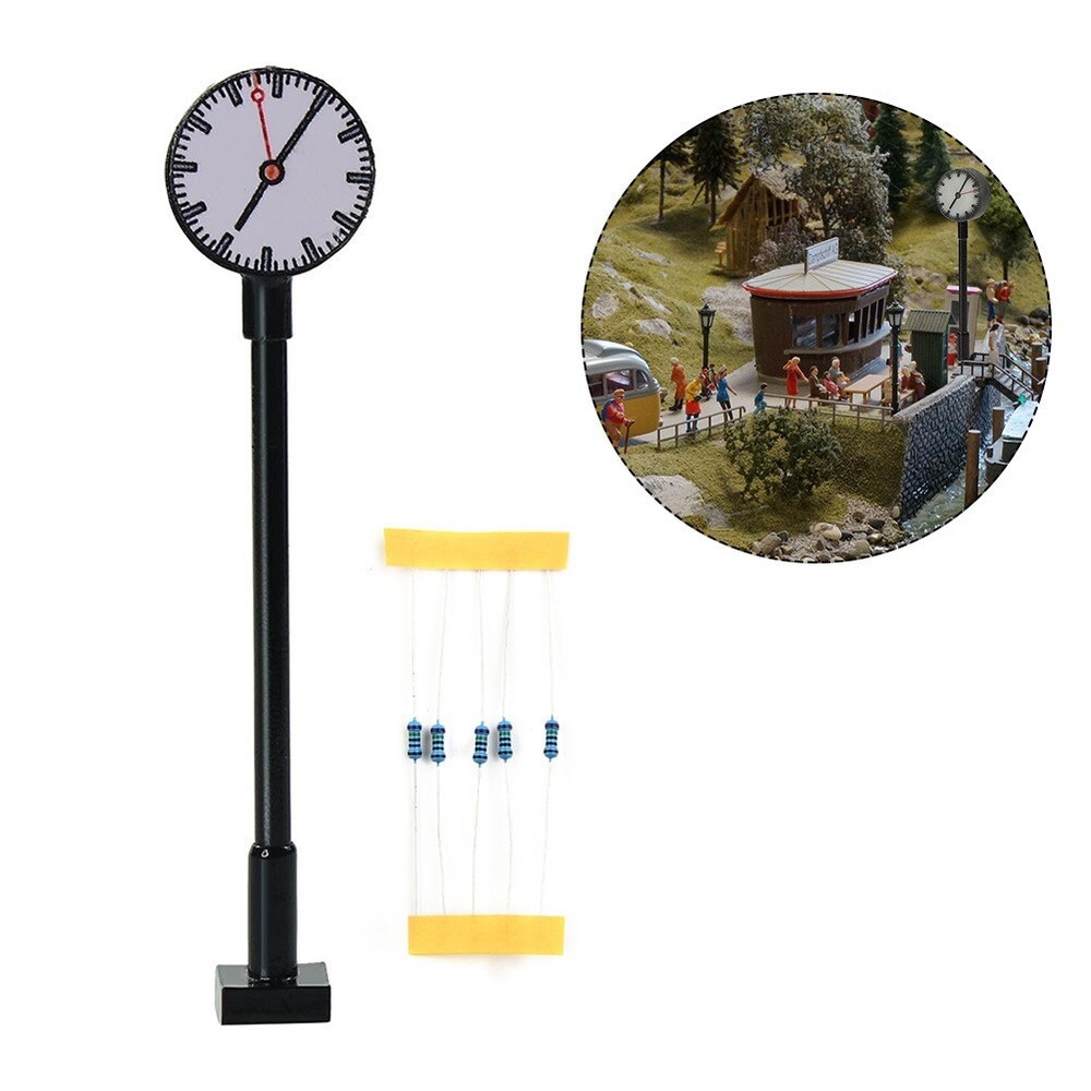 3pcs Platform Clock Lamp Model Railway Light Layout Model Railway HO Scale 1:87