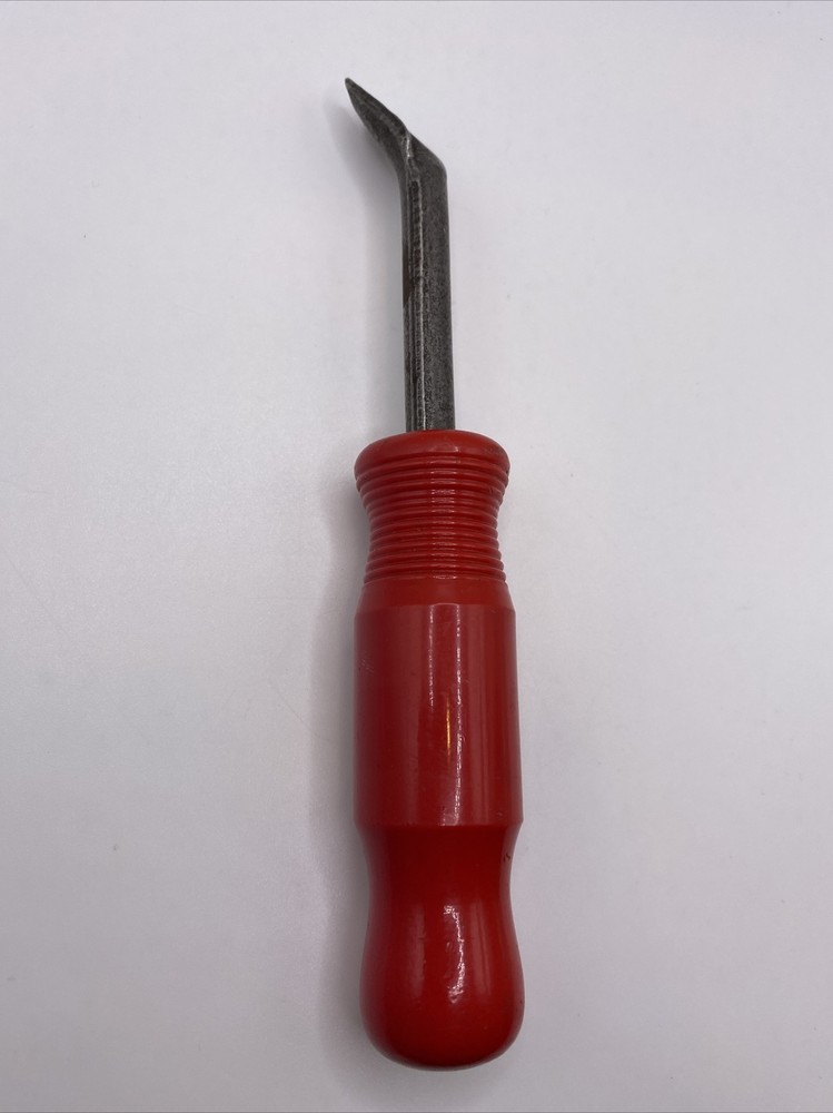 Vintage 7" G.W. Mount Upholsterer’s Tack Puller / Hand Tool Red Handle EUC