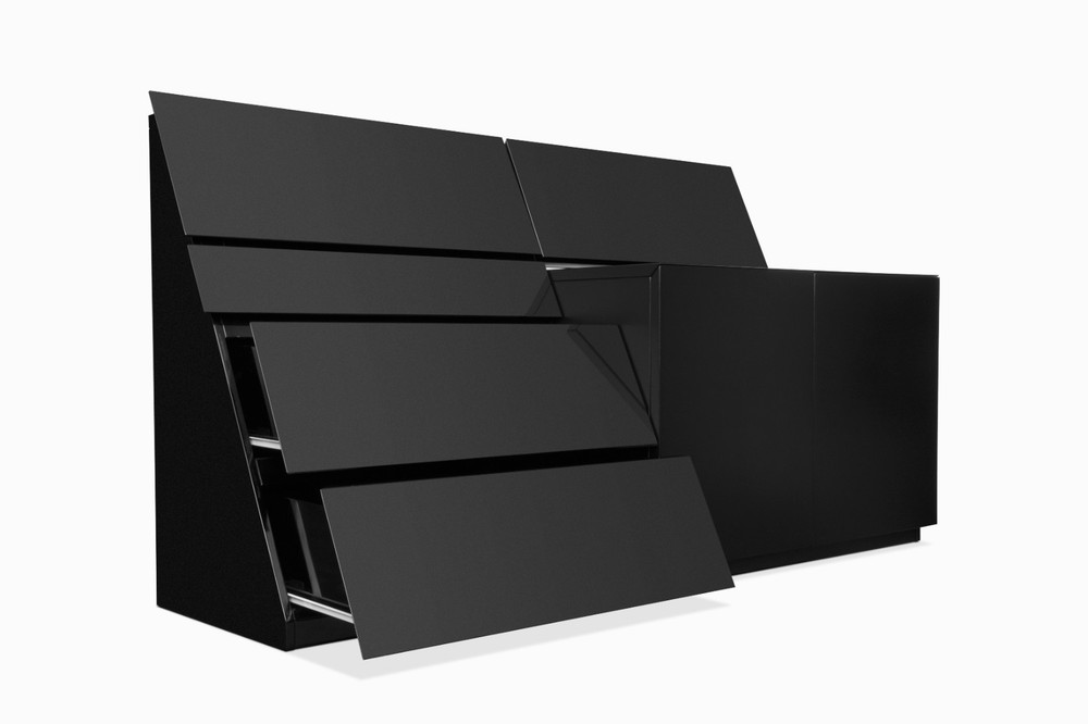 Vintage Postmodern Asymmetric Sideboard by Rougier