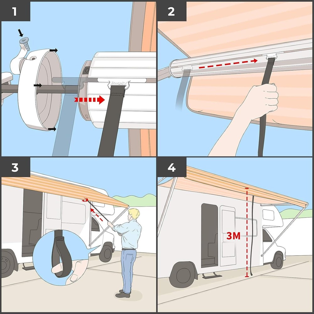 RV Awning Pull Straps 9 8FT 2 Pack New