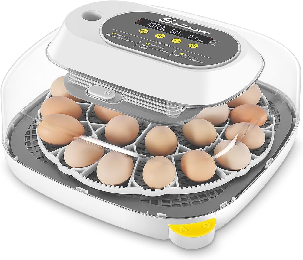 24 Eggs Incubators w/Automatic Egg Turning, Egg Candling and Humidity Display💎