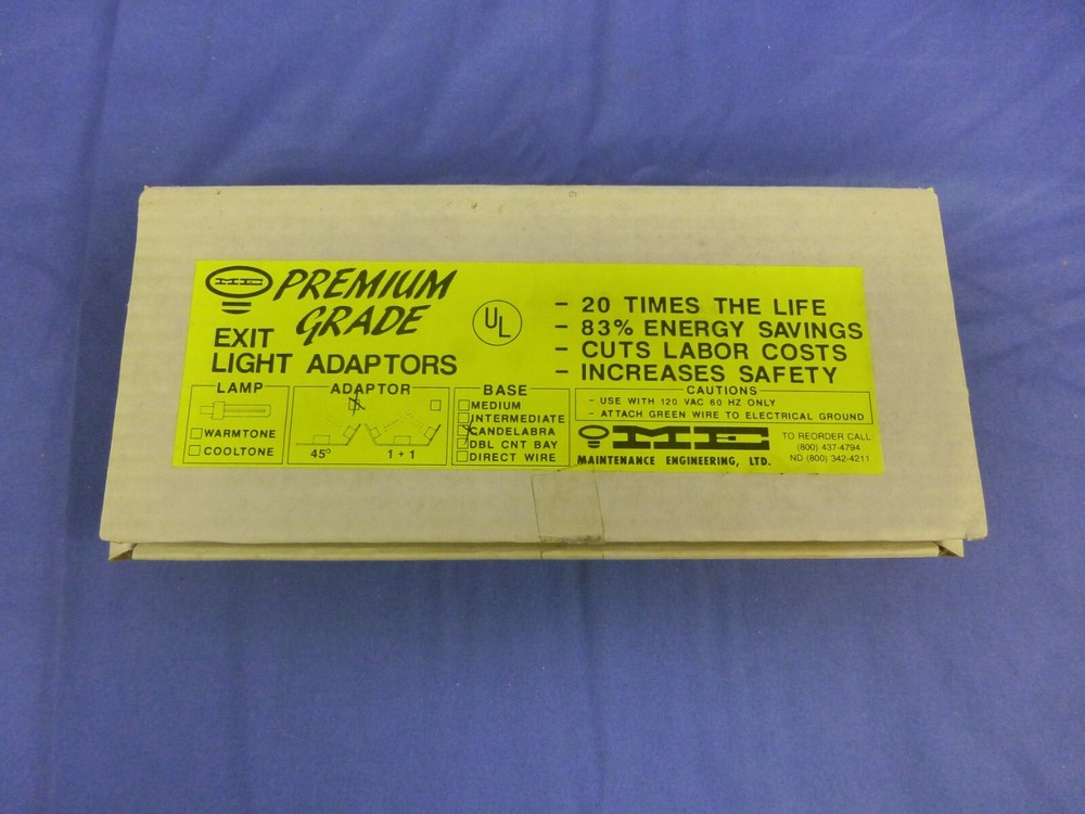 Premium Grade, Warm Tone, 45 Deg.  Exit Light Adaptor, Candelabra, Retrofit Kit