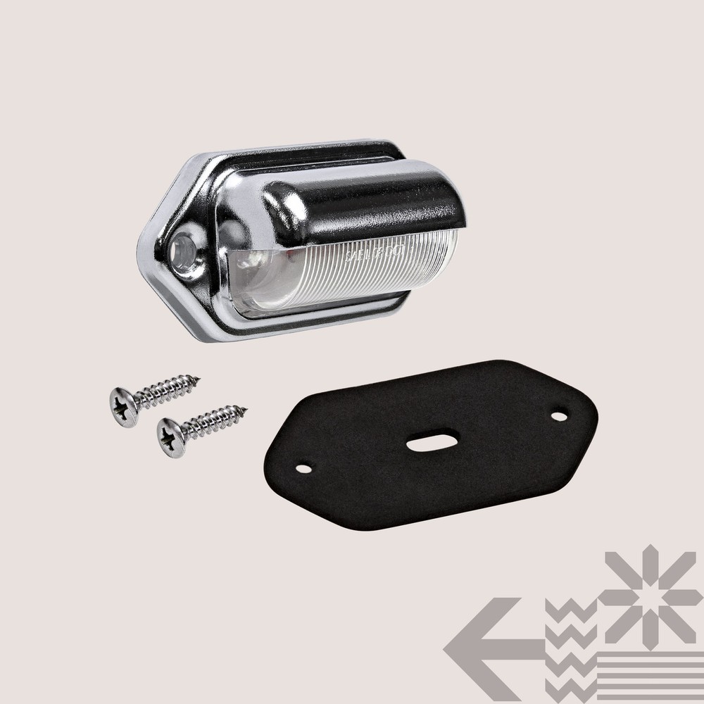 Chrome 12V DC DOT LED Courtesy/Step Trailer License Plate Tag Light