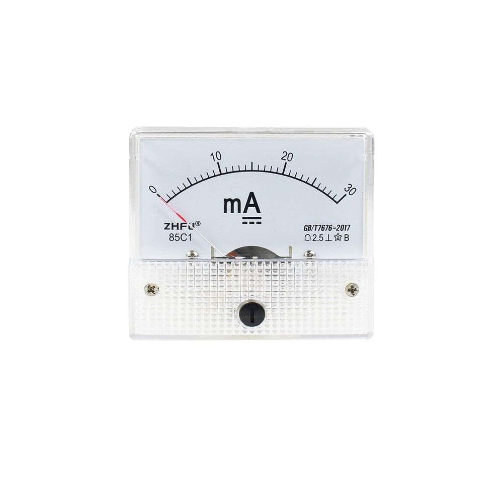 Analog Current Meter DC 0-30mA, Pointer Ammeter, 2.5 Accuracy Panel Gauge