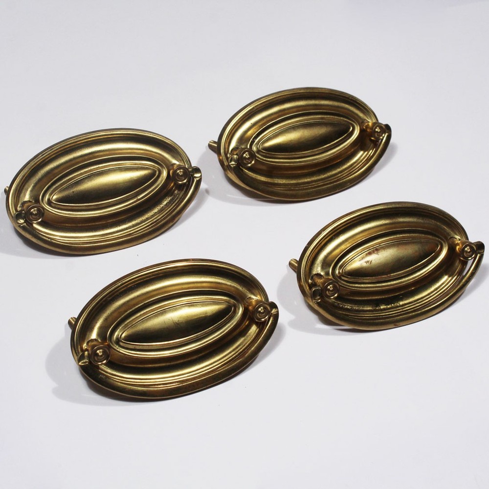 Matching Antique Brass Oval Drawer Pulls, 8 Pulls Available, NBP149