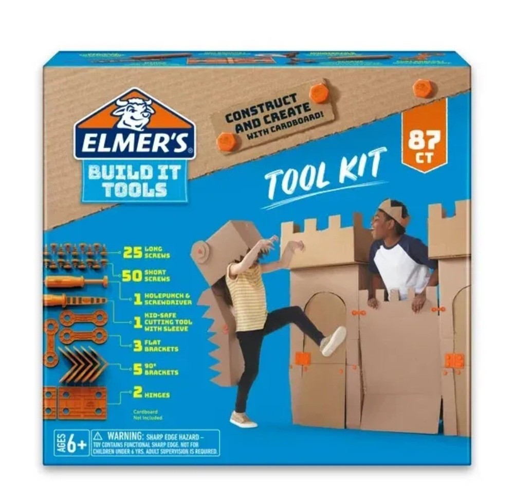 Elmer's Build It Tools Kit Construct & Create w/ your Cardboard 87ct Tool Kit