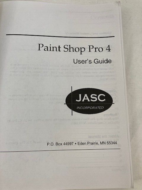 JASC Paint Shop Pro Photo Retouching Image Conversion User's Guide Version 4