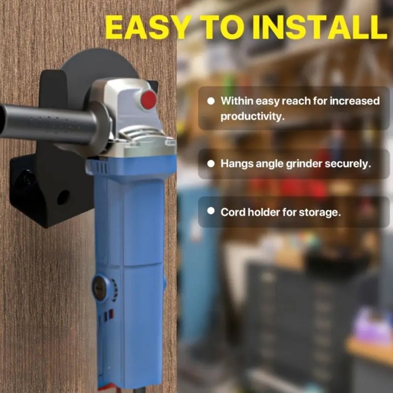 Space Saving Angle Grinder Wall Mount Bracket High Load Capacity for Garages
