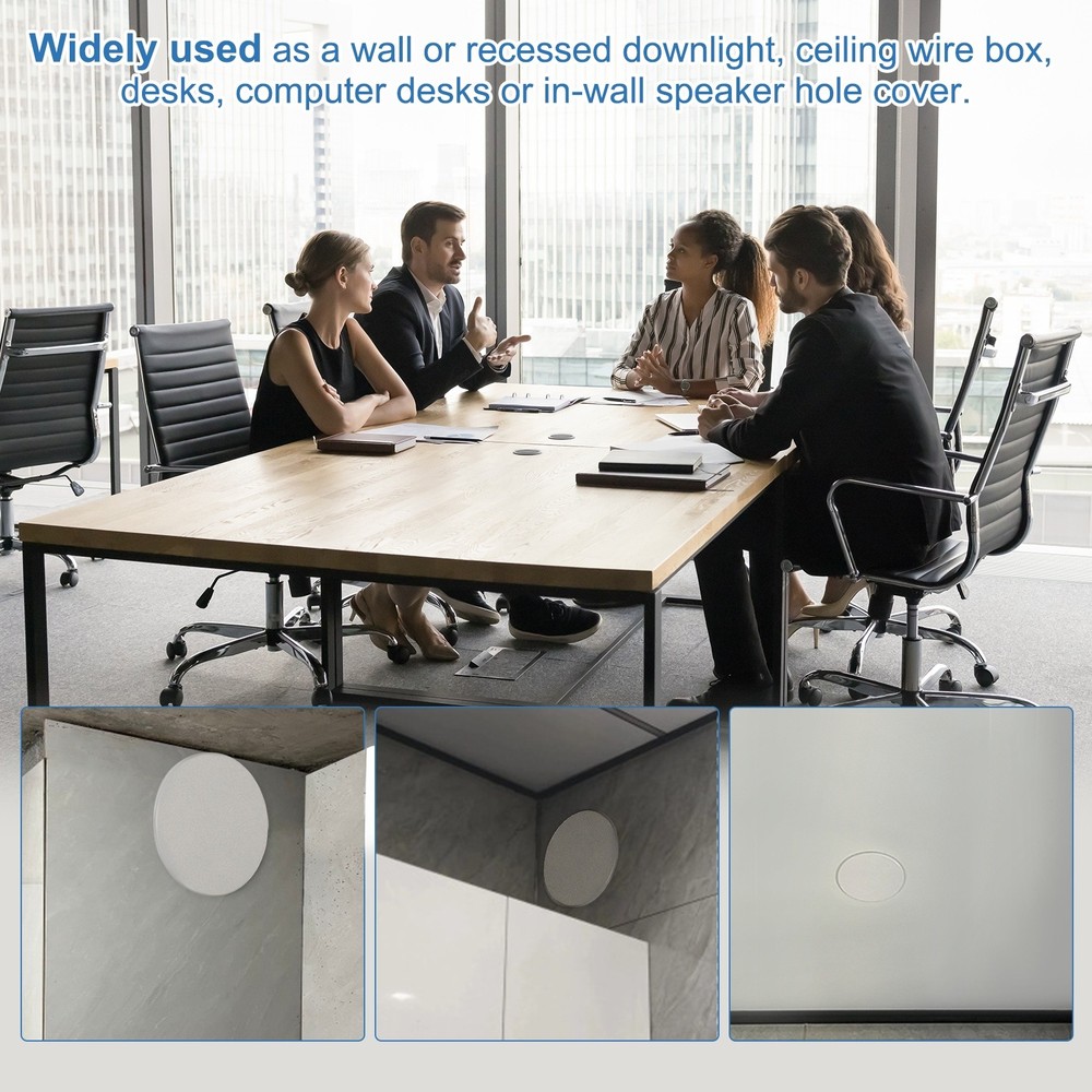 3.7" Spring Ceiling Cover Plate for 2.2-3.4" Round Hole, Dark Gray
