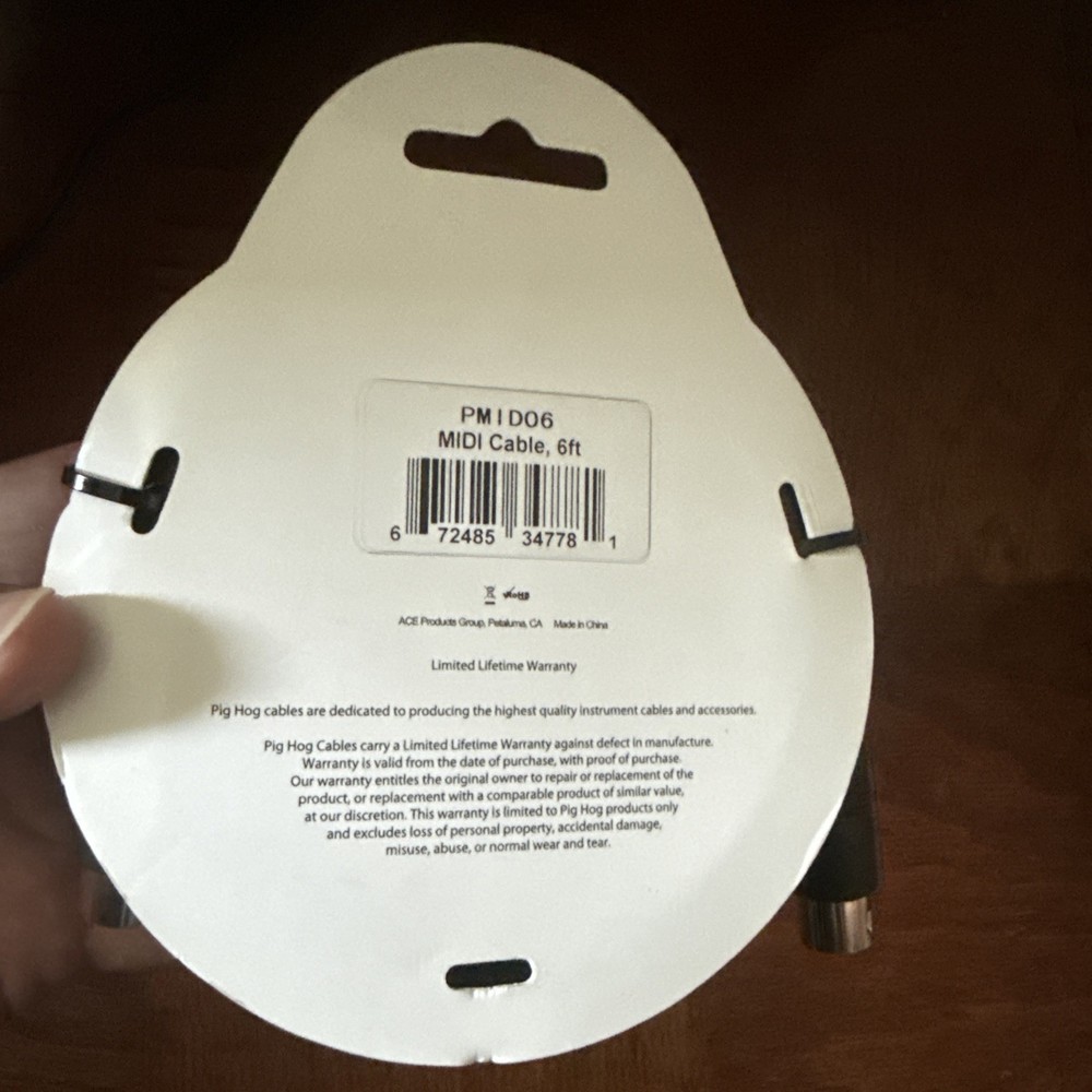 Pig Hog PMID06 6' 5-Pin MIDI Control Cable