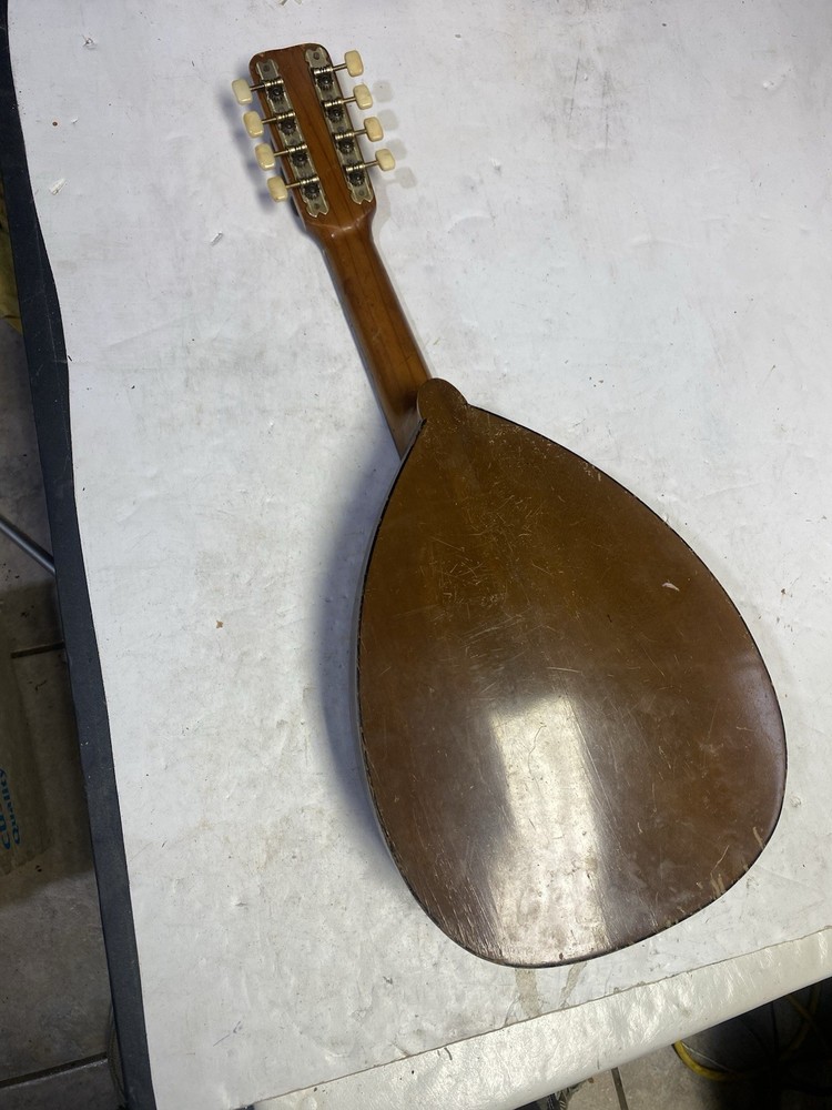Vintage Mandolin Unbranded Unknown Missing String As Is No Crack Solid