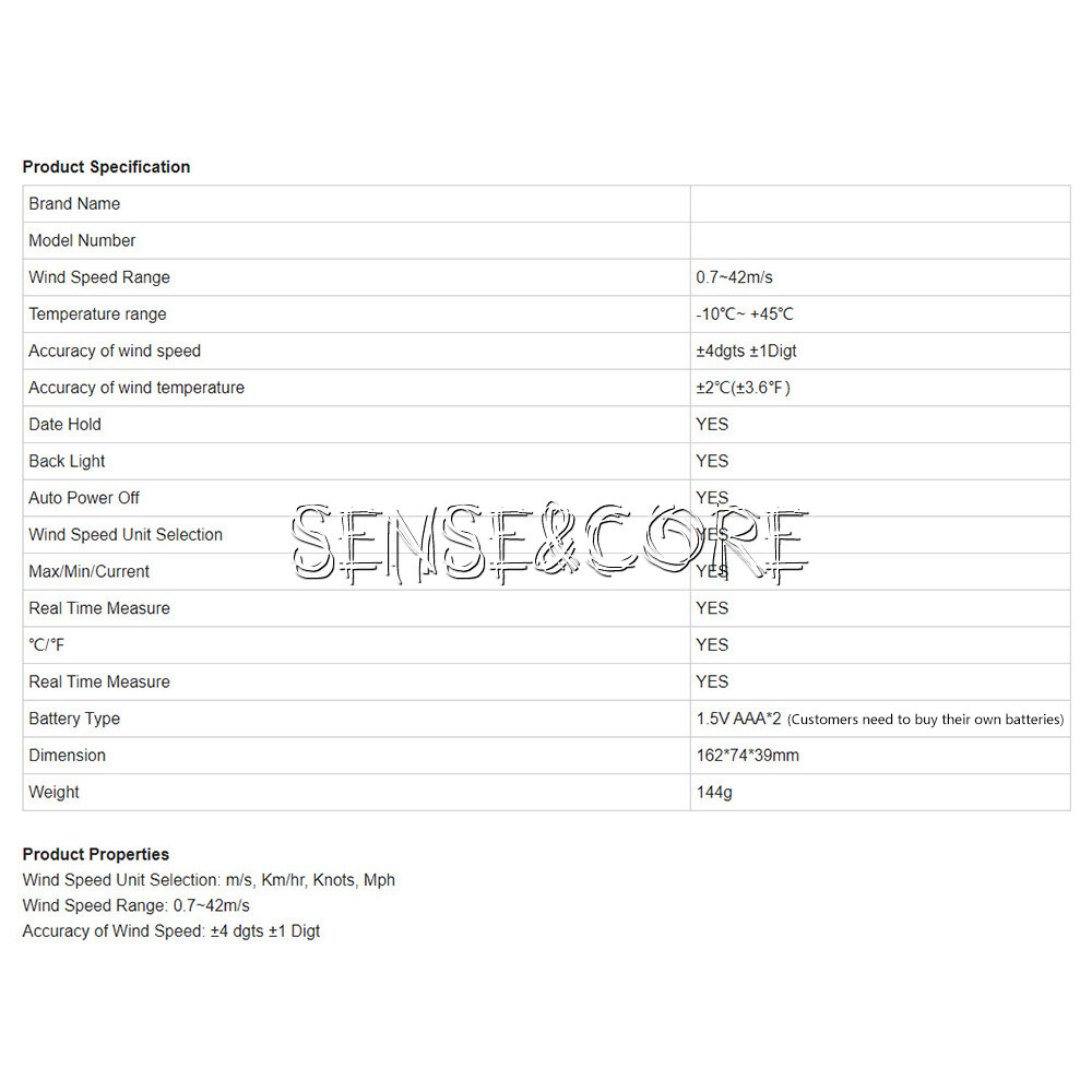 Digital Cup Anemometer Compass Measure Wind Speed Temperature 360°w/Backlight-