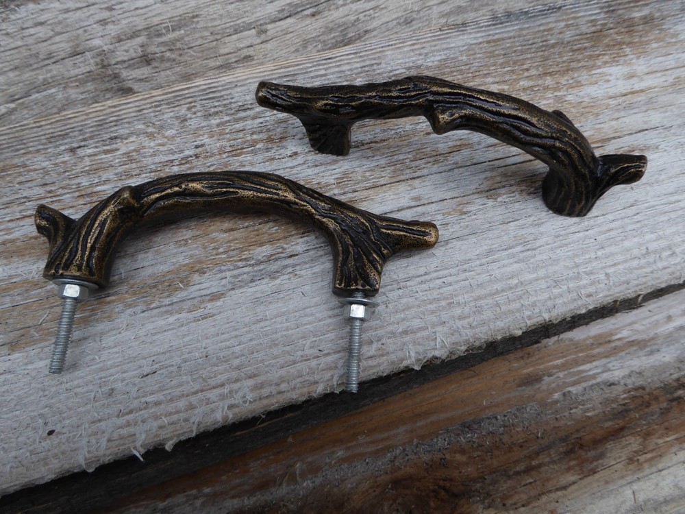 Tree Branch Twig Bronze Metal HANDLE Drawer Pull ~ Rustic Nature Garden Cottage