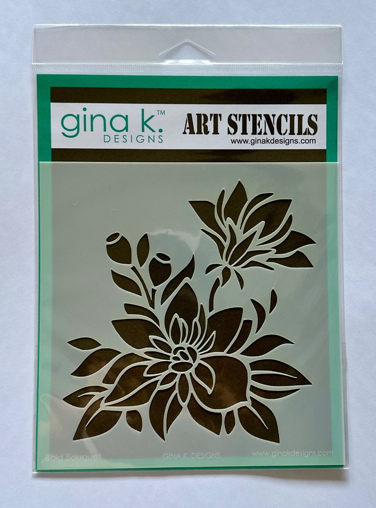 Gina K Designs BOLD BOUQUET Stencil, New