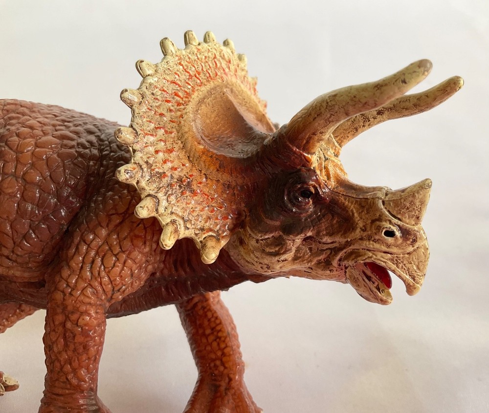 Triceratops Dinosaur Figure Realistic Hard Plastic