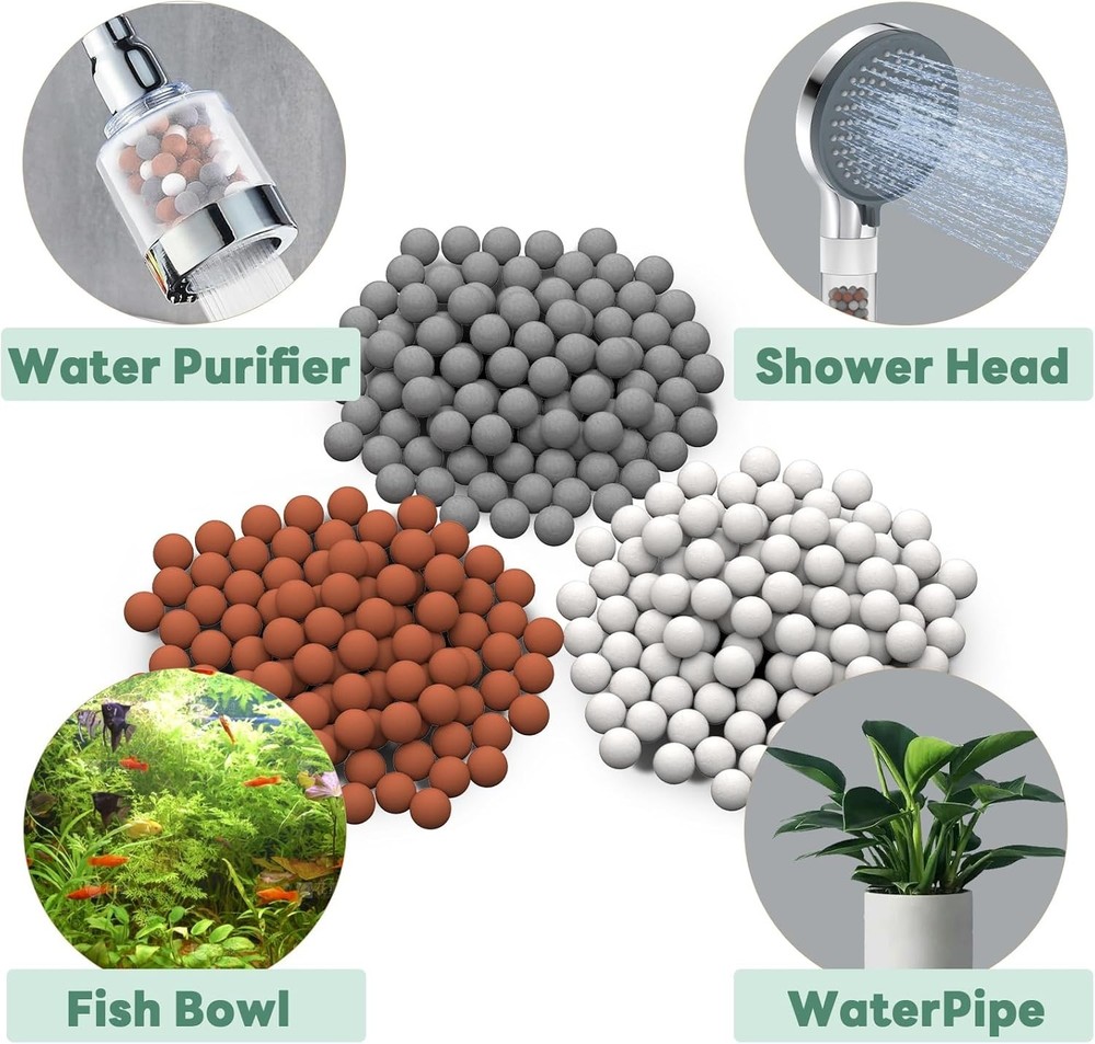 Multipurpose 6 Packs Shower Head Filter Beads - Elegant Water Softening Solution