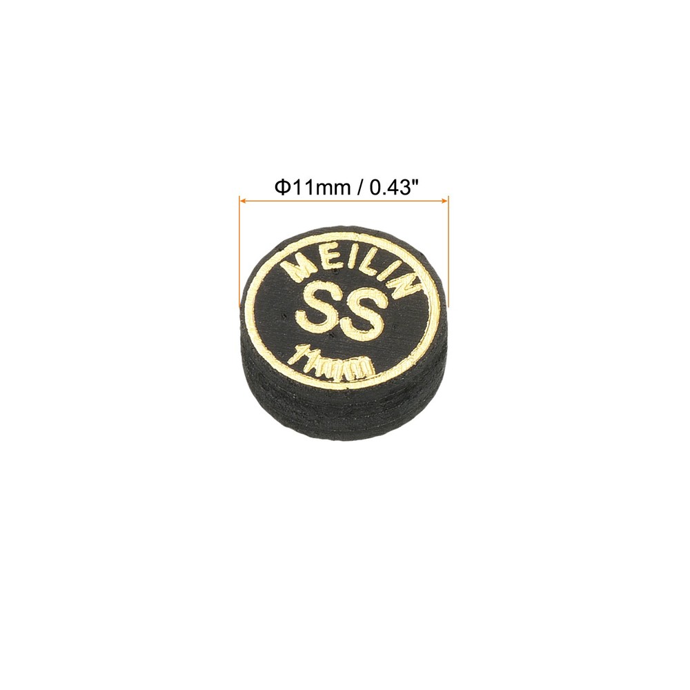 11mm Billiard Stick Tips, 2pcs Super Soft Multiple Layer, Black