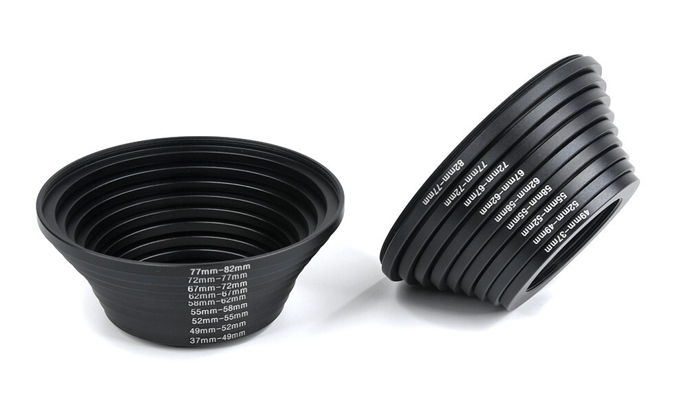 18 Pcs Lens Ring Camera Filter Adapter Set, Step-Up & Step Down Kit for DSLR