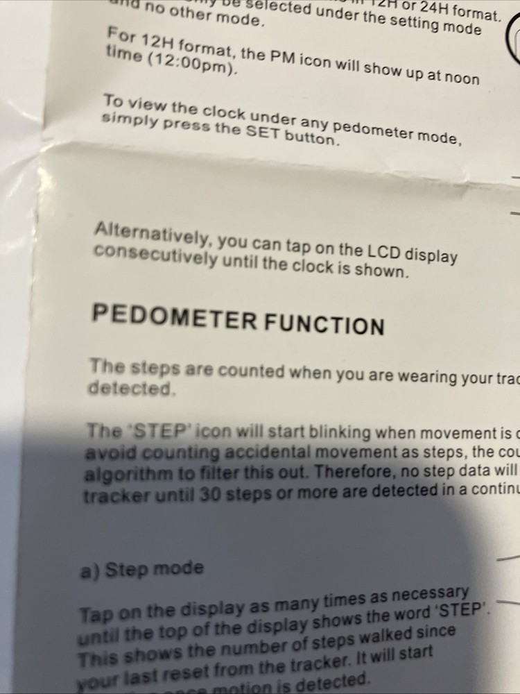 Pedometer Wristband. Clock.