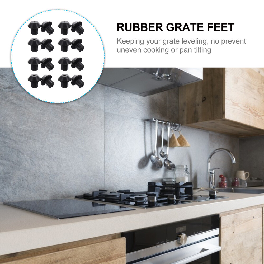 48Pcs Gas Range Burner Grate Replacement Rubber Feet Accessories