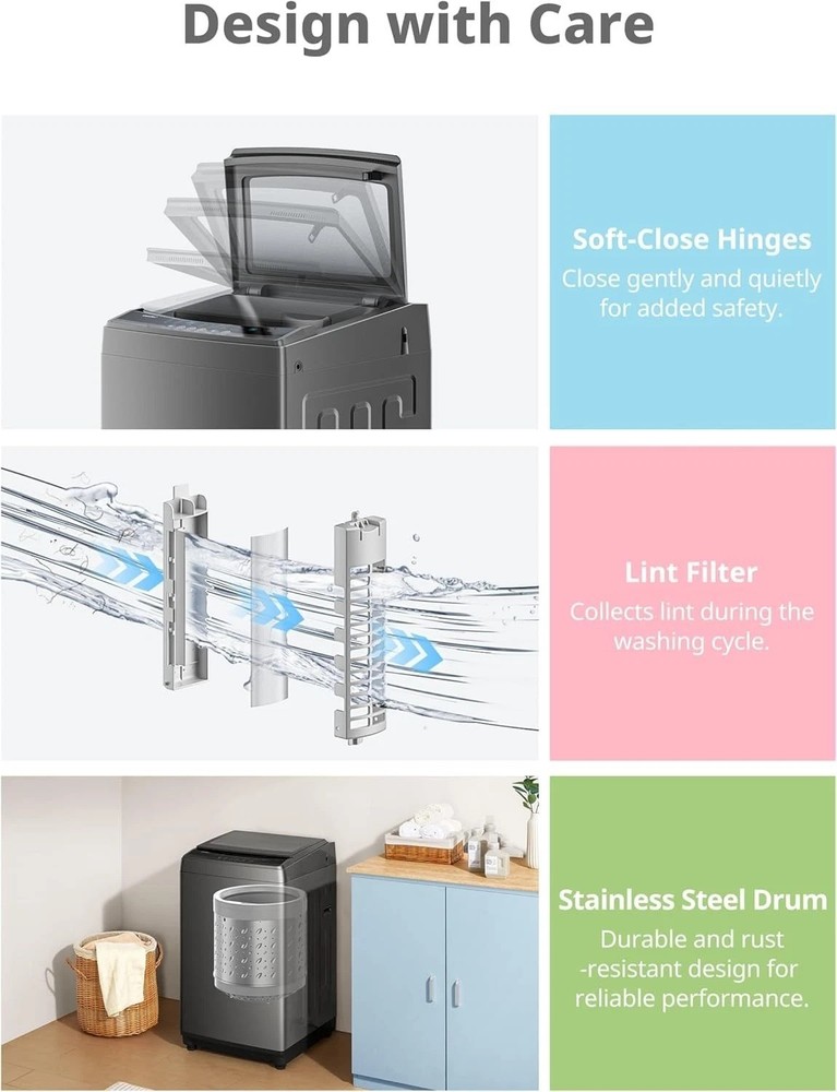 COMFEE’ 1.6 Cu.ft Portable Washing Machine, 11lbs Capacity Fully Automatic Co...